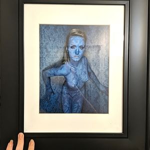 Limited edition framed photo print blue woman